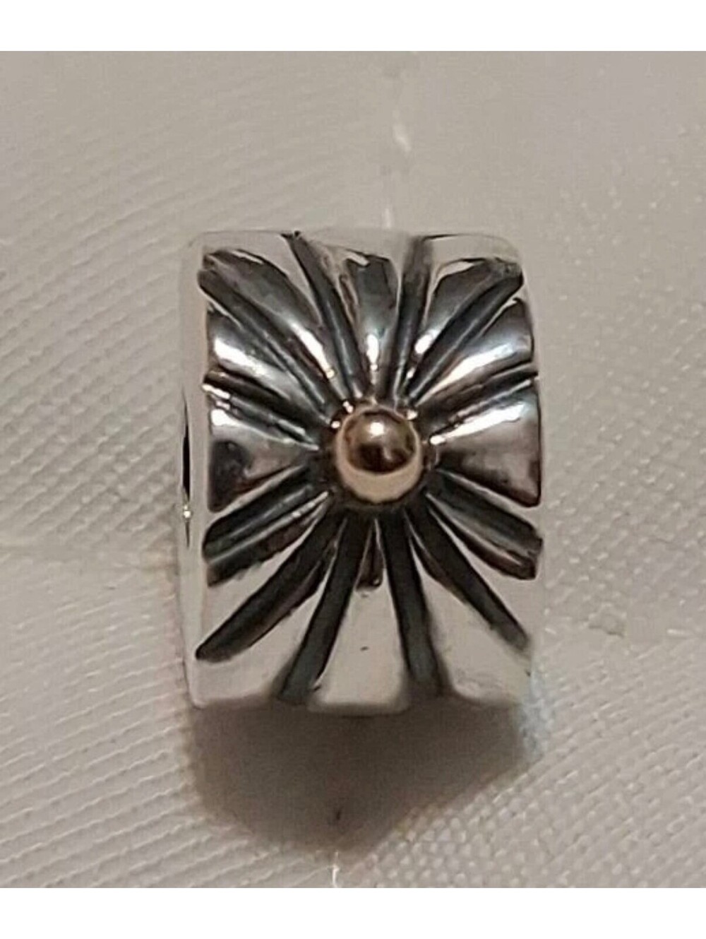 Authentic Pandora Sunburst Clip Charm, 790216, 14k gold, 925 ALE